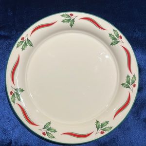 Lenox Country Holly Salad Plate Chinastone EUC Discontinued, Made in USA!